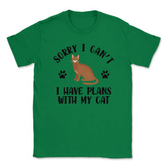 Funny Sorry I Can't I Have Plans With My Cat Pet Owner Gag product - Green