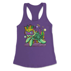 Mardi Gras Turtle with beads & mask Funny Gift product Women's