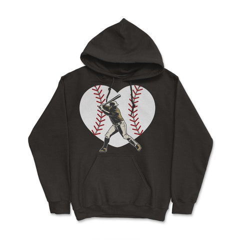 Baseball Heart Batter Hitter Baseball Player Fan Coach product Hoodie - Black