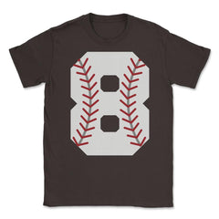 Funny 8th Birthday Baseball Eight Years Old Baseball Lover design - Brown
