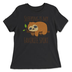 Sleeping is My Favorite Sport Hilarious Kawaii Sloth product - Women's Relaxed Tee - Black