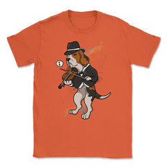 Funny Beagle Playing Violin Hilarious Violinist Beagle Dog graphic - Orange