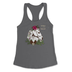 Christmas Horse Merry and Bright Equine T-Shirt Tee Gift Women's