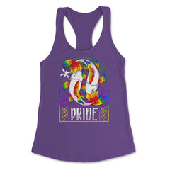 Gay Zodiac LGBTQ Zodiac Sign Pisces Rainbow Pride print Women's - Purple