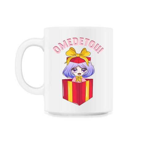 Anime Girl Omedetou Theme Happy Birthday Gift design 11oz Mug