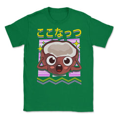 Coconut Japanese Aesthetic Cute Kawaii Character Funny print Unisex - Green