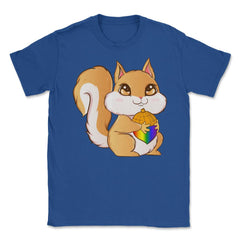 Gay Pride Kawaii Squirrel with Rainbow Nut Funny Gift design Unisex - Royal Blue