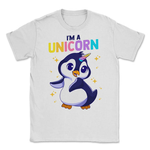 I'm a Unicorn Happy Penguin with Unicorn Horn Funny Kawaii design - White