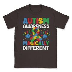 Autism Awareness Magically Different graphic Unisex T-Shirt - Brown