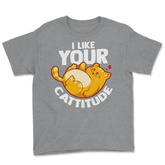 I Like your Cattitude Funny Cat Lover Positive Attitude Pun design - Grey Heather