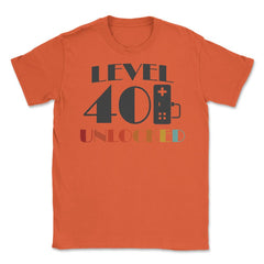 Funny 40th Birthday Gamer Level 40 Unlocked Vintage Style design - Orange