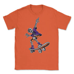 Skater Skeleton Halloween Skating Skeleton Halloween design Unisex - Orange