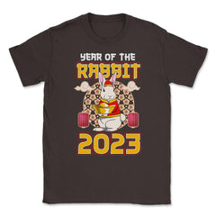 Chinese Year of Rabbit 2023 Chinese Aesthetic design Unisex T-Shirt - Brown