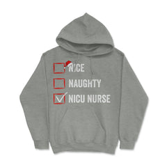 Nice Naughty NICU Nurse Funny Christmas List for Santa Claus design - Grey Heather