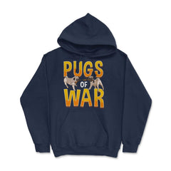 Funny Pug of War Pun Tug of War Dog design Hoodie - Navy