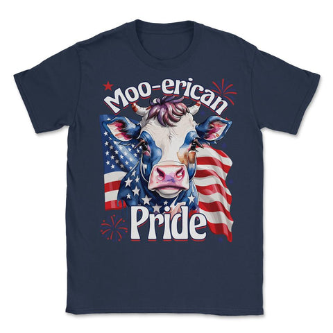 4th of July Moo-erican Pride Funny Patriotic Cow USA product Unisex - Navy