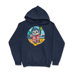 Tropical Penguin Funny & Cute Penguin on the Beach product - Hoodie - Navy