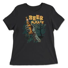 Zombie Hand Holding A Beer With Beer Please Quote product - Women's Relaxed Tee - Black