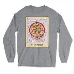 The Pizza Foodie Tarot Card Pizza Lover Fortune Teller graphic - Long Sleeve T-Shirt - Grey Heather