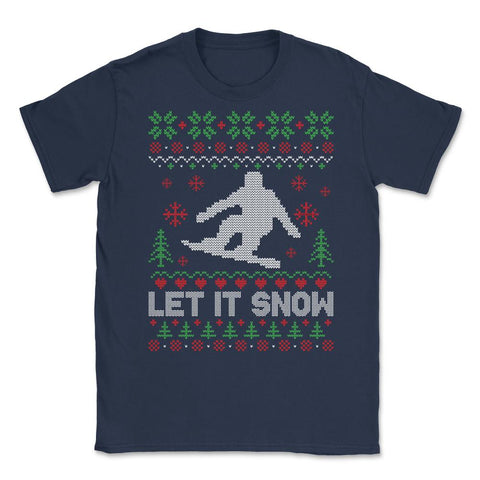 Let It Snow Snowboarding Ugly Christmas graphic Style design Unisex - Navy