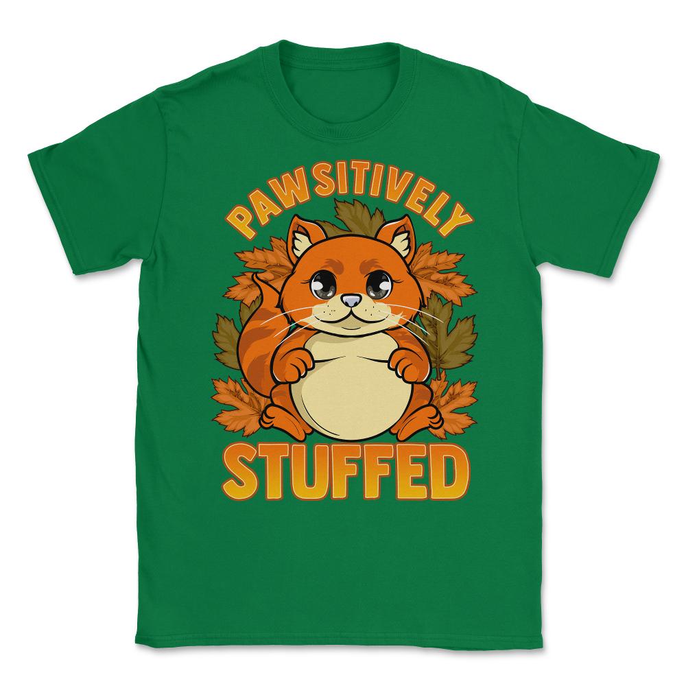 Pawsitively Stuff Cute Thanksgiving Cat Funny Design Gift design - Green
