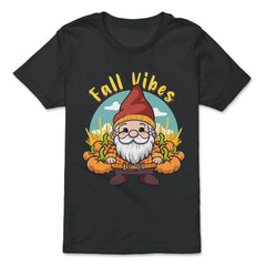 Fall Vibes Cute Gnome with Pumpkins Autumn Graphic product - Premium Youth Tee - Black