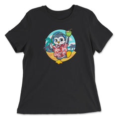 Tropical Penguin Funny & Cute Penguin on the Beach product - Women's Relaxed Tee - Black