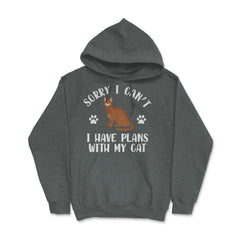 Funny Sorry I Can't I Have Plans With My Cat Pet Owner Gag design - Dark Grey Heather