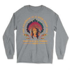 Chieftain Native American Tribal Chief Woman Native American graphic - Long Sleeve T-Shirt - Grey Heather