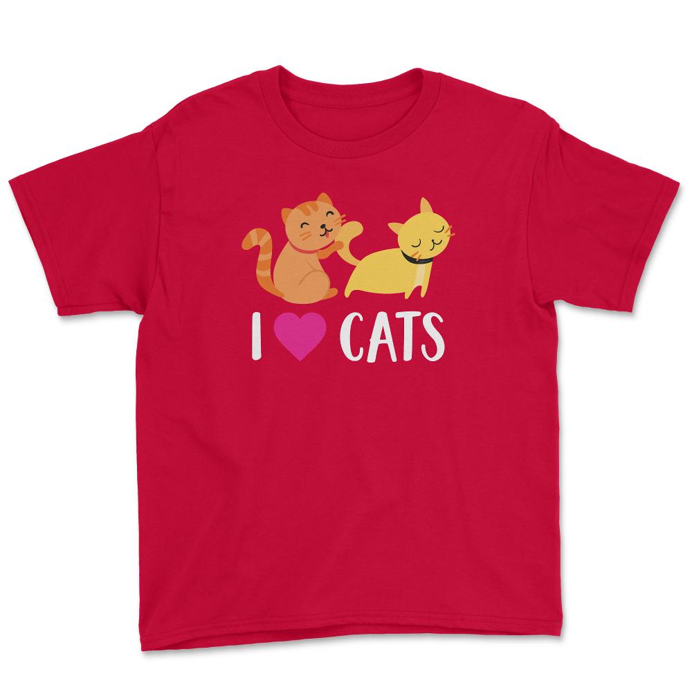 Funny I Love Cats Heart Cat Lover Pet Owner Cute Kitten product Youth - Red