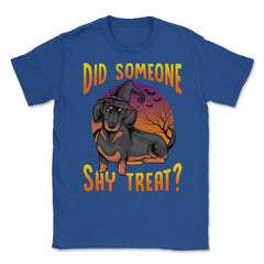 Did Someone Say Treat? Dachshund Dog Halloween Costume graphic Unisex - Royal Blue