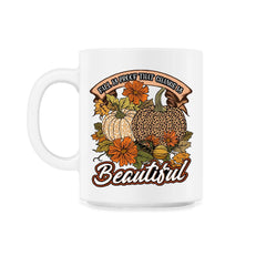 Fall Is Proof That Change Is Beautiful Leopard Pumpkin graphic - 11oz Mug - White