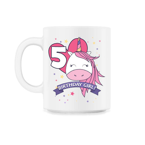Birthday Girl! Unicorn 5th Birthday graphic design Gifts 11oz Mug