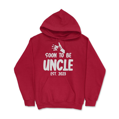 Funny Soon To Be Uncle 2023 Pregnancy Announcement print Hoodie - Red
