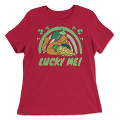 Cat Leprechaun Saint Patrick's Day Celebration product - Women's Relaxed Tee - Red