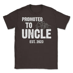 Funny Promoted To Uncle Est 2023 Soon To Be Uncle design Unisex - Brown