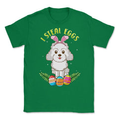 Easter Poodle dog with Bunny Ears Funny I steal eggs Gift product - Green