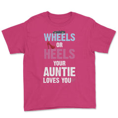 Funny Wheels Or Heels Your Auntie Loves You Gender Reveal product - Heliconia