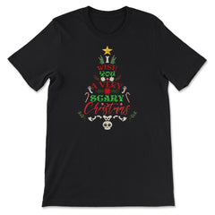 I Wish You a Very Scary Christmas Funny Kawaii Xmas Tree product - Premium Unisex T-Shirt - Black