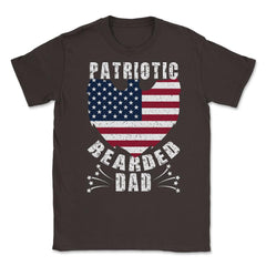 Patriotic Bearded Dad 4th of July Dad Patriotic Grunge design Unisex - Brown
