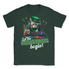 Let the Shenanigans Begin! DJ Cat Music St Patrick’s Humor product - Forest Green