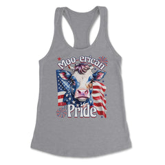 4th of July Moo-erican Pride Funny Patriotic Cow USA product Women's - Grey Heather