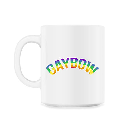 Gaybow Rainbow Word Art Gay Pride t-shirt Shirt Tee Gift 11oz Mug