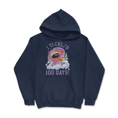 I Tackled 100 Days of School T-Rex Dinosaur Costume graphic - Hoodie - Navy