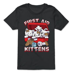 First Aid Kittens Pun Kawaii Kitties inside First Aid Box graphic - Premium Youth Tee - Black