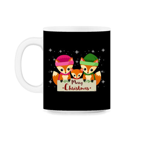 Merry Christmas Fox Family Funny T-Shirt Tee Gift 11oz Mug