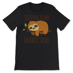Sleeping is My Favorite Sport Hilarious Kawaii Sloth product - Premium Unisex T-Shirt - Black