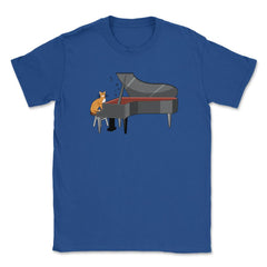 Funny Cat Playing Piano Pianist Music Instrument Cat Lover design - Royal Blue