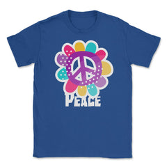Peace Sign Flower Colorful Peace Day Design design Unisex T-Shirt - Royal Blue