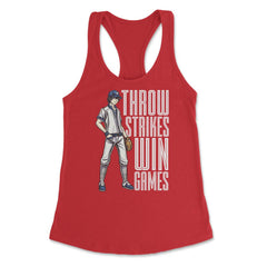 Pitcher Throw Strikes Win Games Baseball Player Pitcher product - Red
